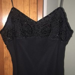 Black banana republic beaded slip dress
